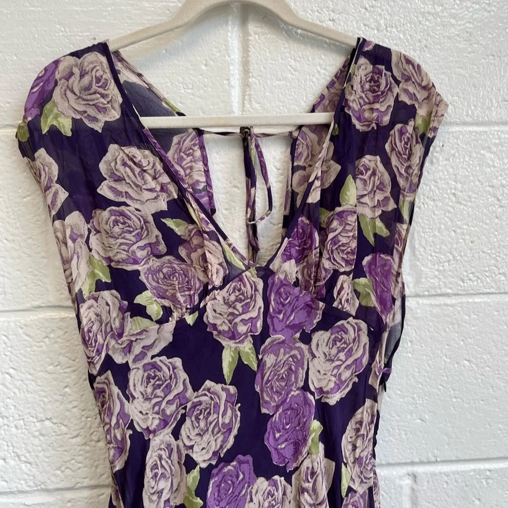 Free People Purple Rose Garden Maxi Dress Sz. 12 - Picture 5 of 11
